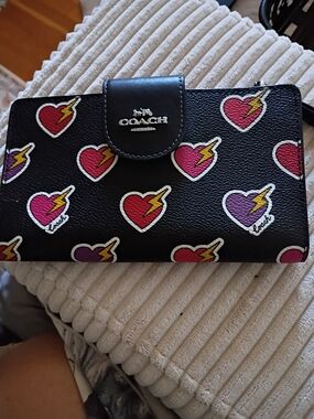 Coach Black Wristlet..Phone Case.. Wallet